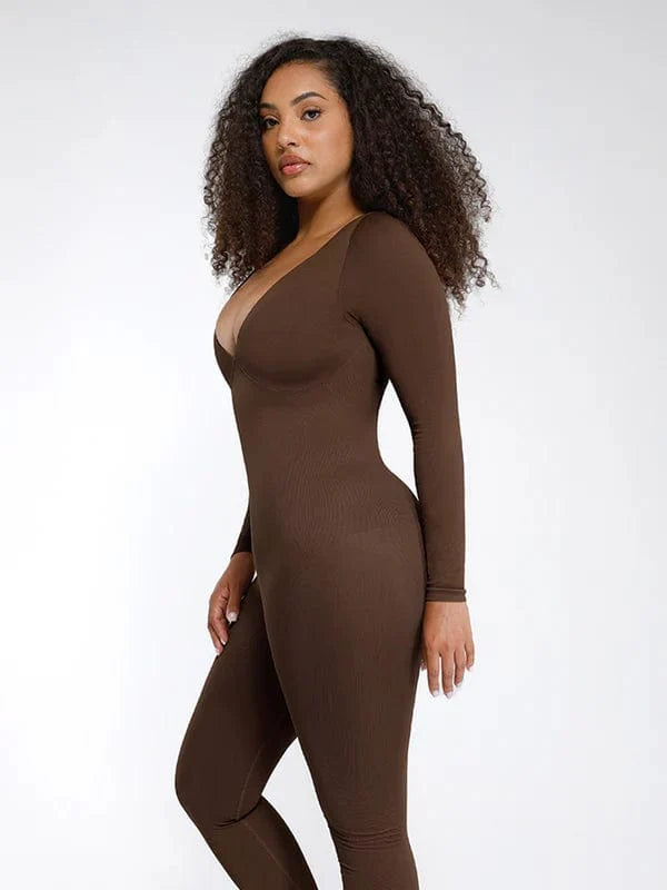 Deep V Whole Body Jumpsuit Tummy Control Shaping Bodysuit