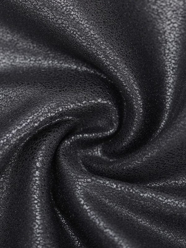 Stretchy Tummy Control Faux Leather Shapewear Bodysuit