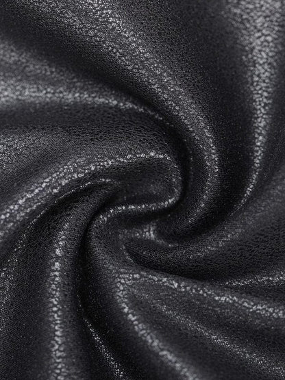 Stretchy Tummy Control Faux Leather Shapewear Bodysuit