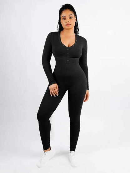 Full Body Bodysuit Deep V High Elastic Shaping Jumpsuit