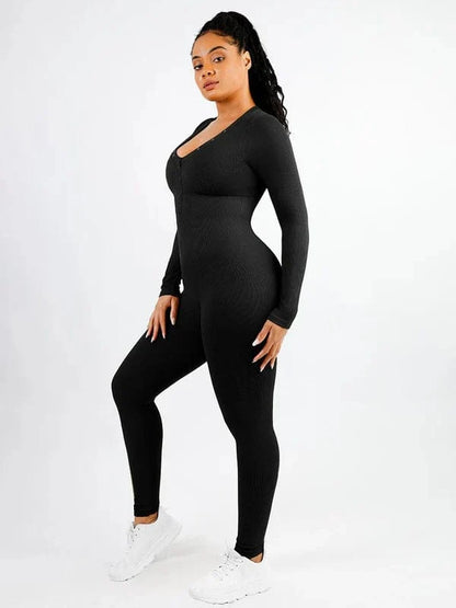 Full Body Bodysuit Deep V High Elastic Shaping Jumpsuit