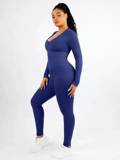 Full Body Bodysuit Deep V High Elastic Shaping Jumpsuit