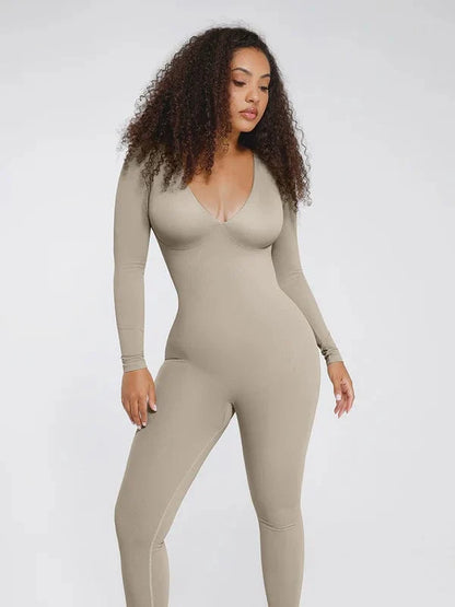 Deep V Whole Body Jumpsuit Tummy Control Shaping Bodysuit