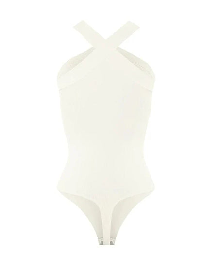 Halter Neck Criss-Cross Seamless Shapewear Bodysuit