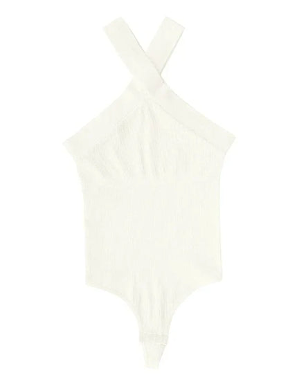 Halter Neck Criss-Cross Seamless Shapewear Bodysuit