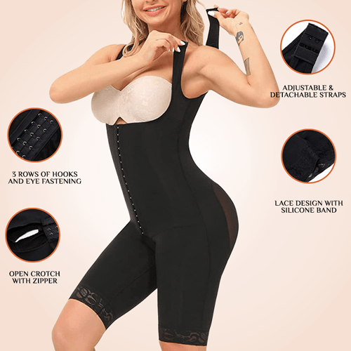 Open Gusset Full Body Sculpting Shaper High Waist Plus Size Control Body Shapewear