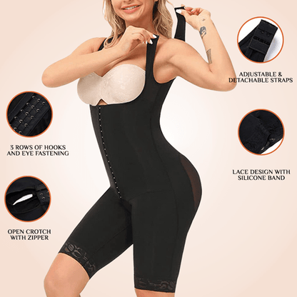 Open Gusset Full Body Sculpting Shaper High Waist Plus Size Control Body Shapewear