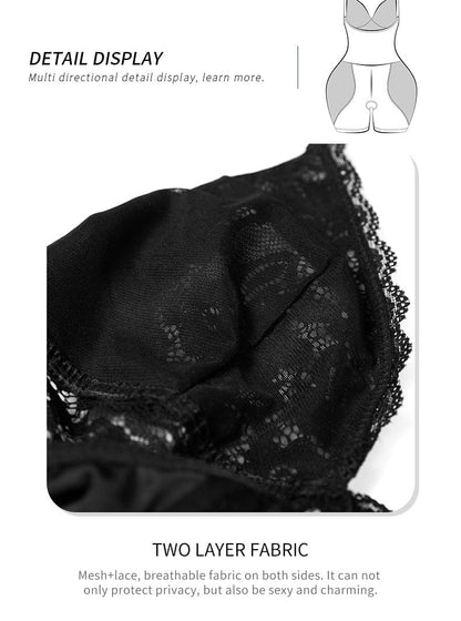 Lace Bum Lifting Shaping Bodysuit with Built-In Bra and Hip Pads