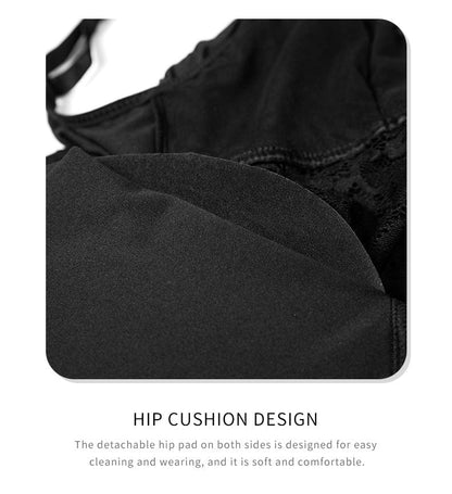 Lace Bum Lifting Shaping Bodysuit with Built-In Bra and Hip Pads