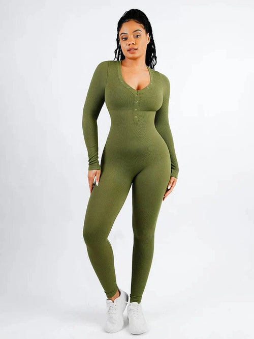 Full Body Bodysuit Deep V High Elastic Shaping Jumpsuit