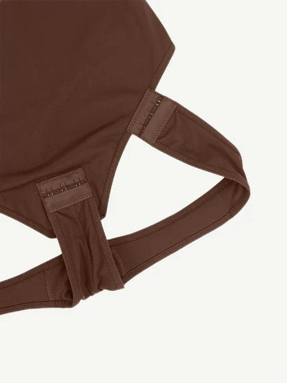 Built In Shapewear Long Sleeve Scoop Neck Thong Bodysuit