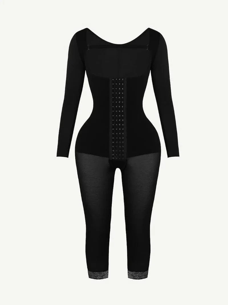 Long Sleeve Shapewear Bodysuit with U-Shape Bust Support
