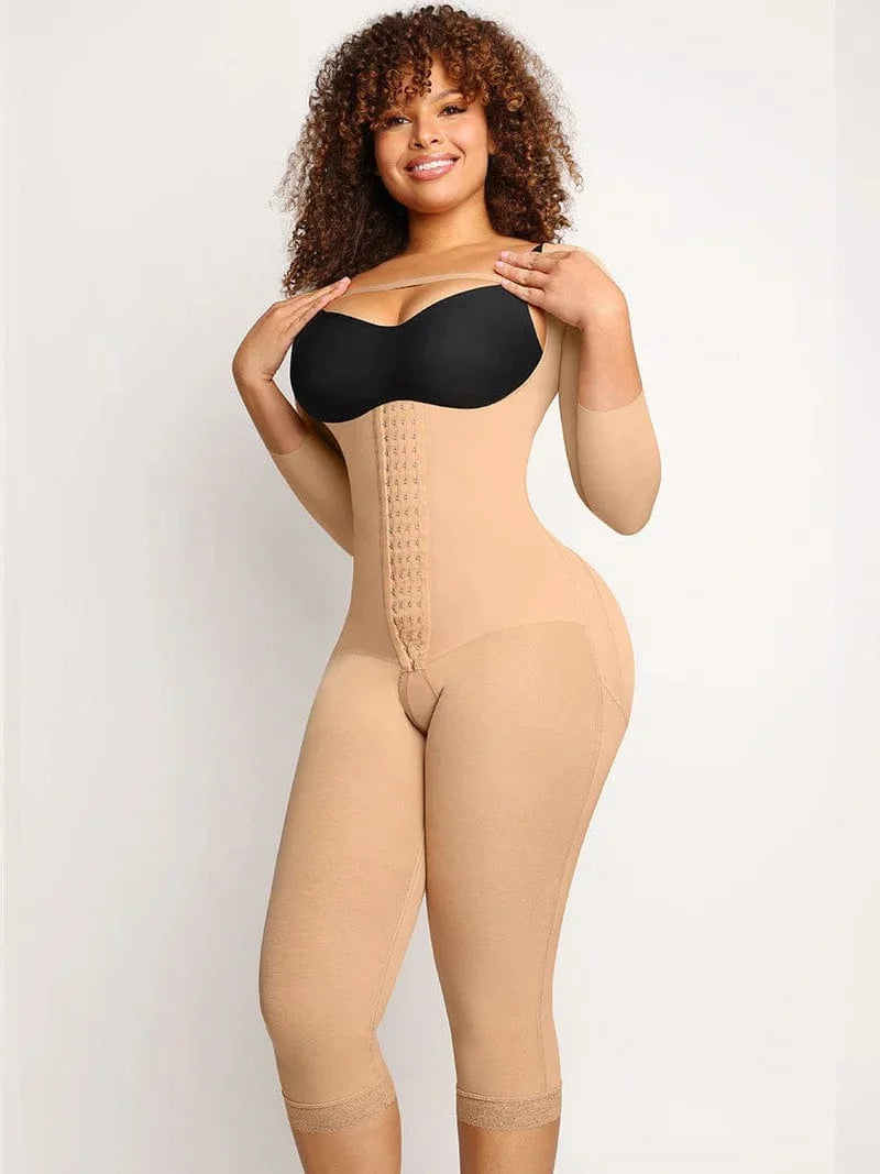 Long Sleeve Shapewear Bodysuit with U-Shape Bust Support