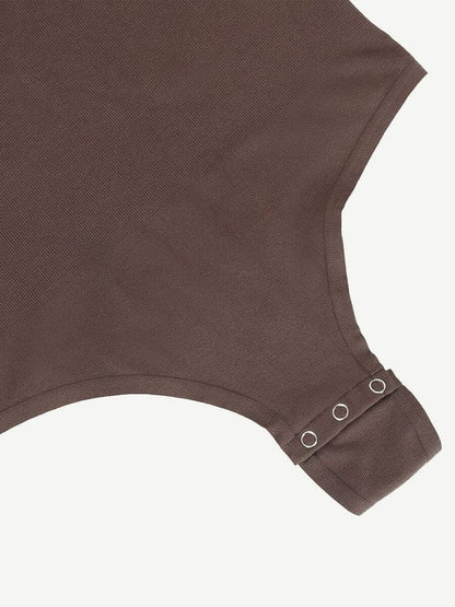 High Compression Scoop Neck Long Sleeve Thong Shapewear Bodysuit