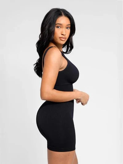 Low Back Round Neck Shapewear Bodysuit with Removable Pads