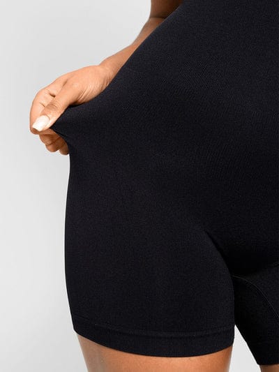 Low Back Round Neck Shapewear Bodysuit with Removable Pads