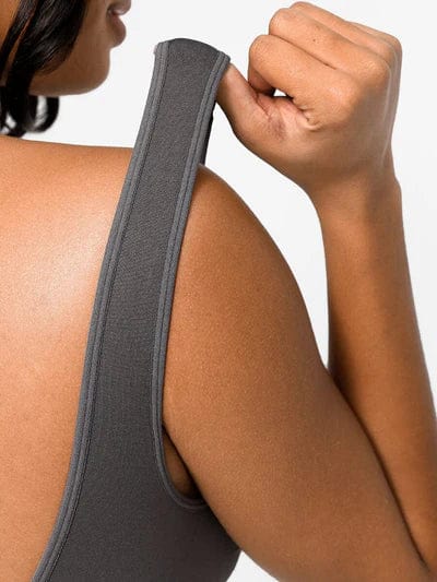 Low Back Round Neck Shapewear Bodysuit with Removable Pads