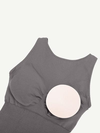 Low Back Round Neck Shapewear Bodysuit with Removable Pads