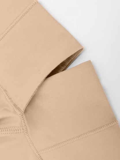 Plunge Low-Back Mid-Thigh Shapewear Bodysuit With Built-in Removable Hip Pads