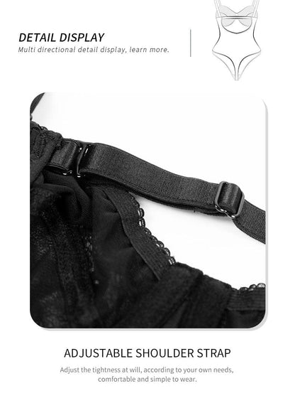 Low Back Tummy Control Lace Shaping Bodysuit with Built-In Bra