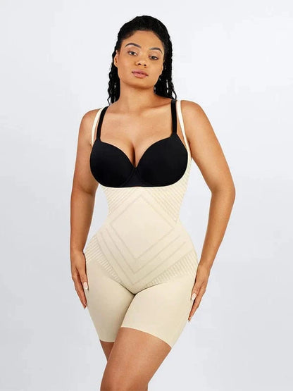 Open Bust Plus Size Tummy Control Shapewear Bodysuit