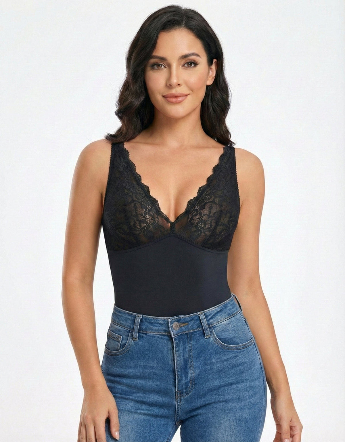 One Piece Lace Shaping Bodysuit for Tummy Control