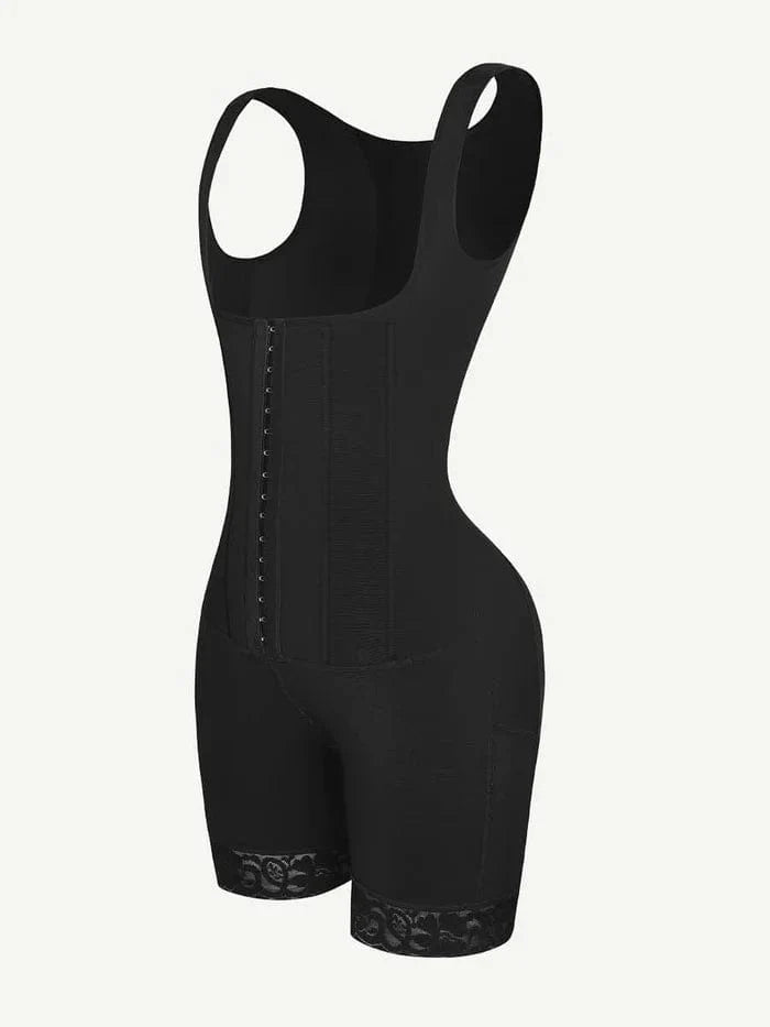 Women’s Tummy Control Open Bust Shapewear Bodysuit with Steel Boning