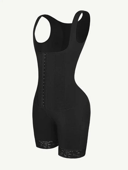 Women’s Tummy Control Open Bust Shapewear Bodysuit with Steel Boning
