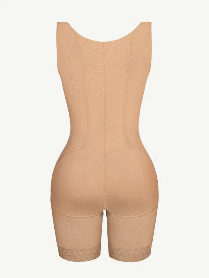 Women’s Tummy Control Open Bust Shapewear Bodysuit with Steel Boning