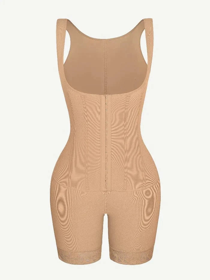 Women’s Tummy Control Open Bust Shapewear Bodysuit with Steel Boning