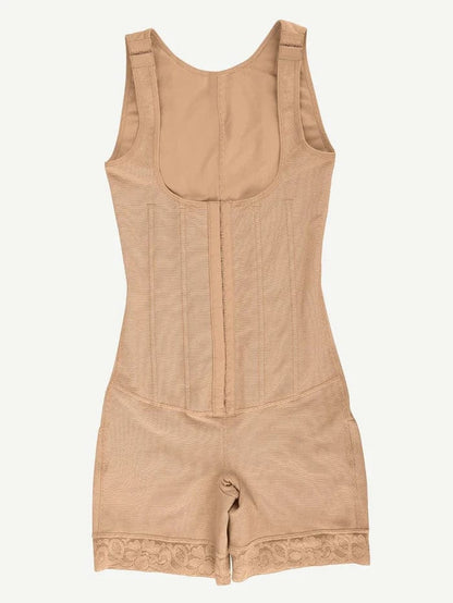 Women’s Tummy Control Open Bust Shapewear Bodysuit with Steel Boning
