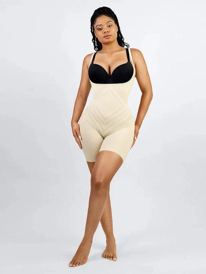 Open Bust Plus Size Tummy Control Shapewear Bodysuit