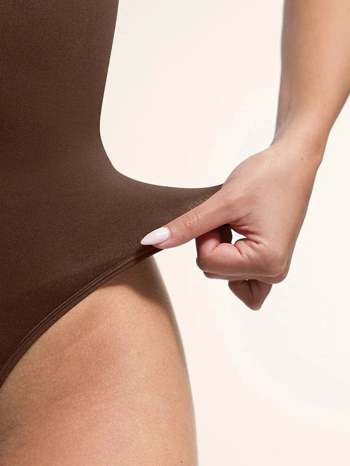 Plunge Front Zip Tummy Control Shape Wear Bodysuit