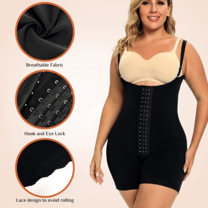 Under Bust Adjustable Straps Tummy Tucked Back Support Lace Shaper