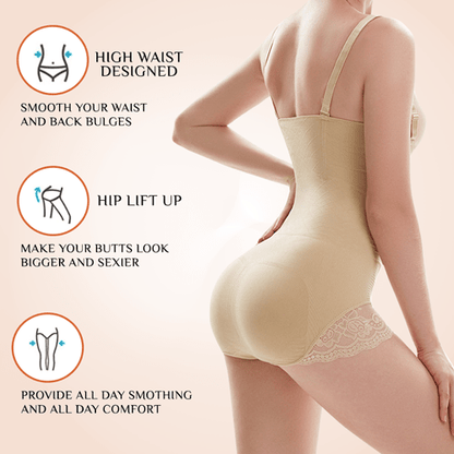 Sculpt Lace Thigh Faja Slimming Lowback Thong Bodysuit