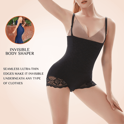 Sculpt Lace Thigh Faja Slimming Lowback Thong Bodysuit