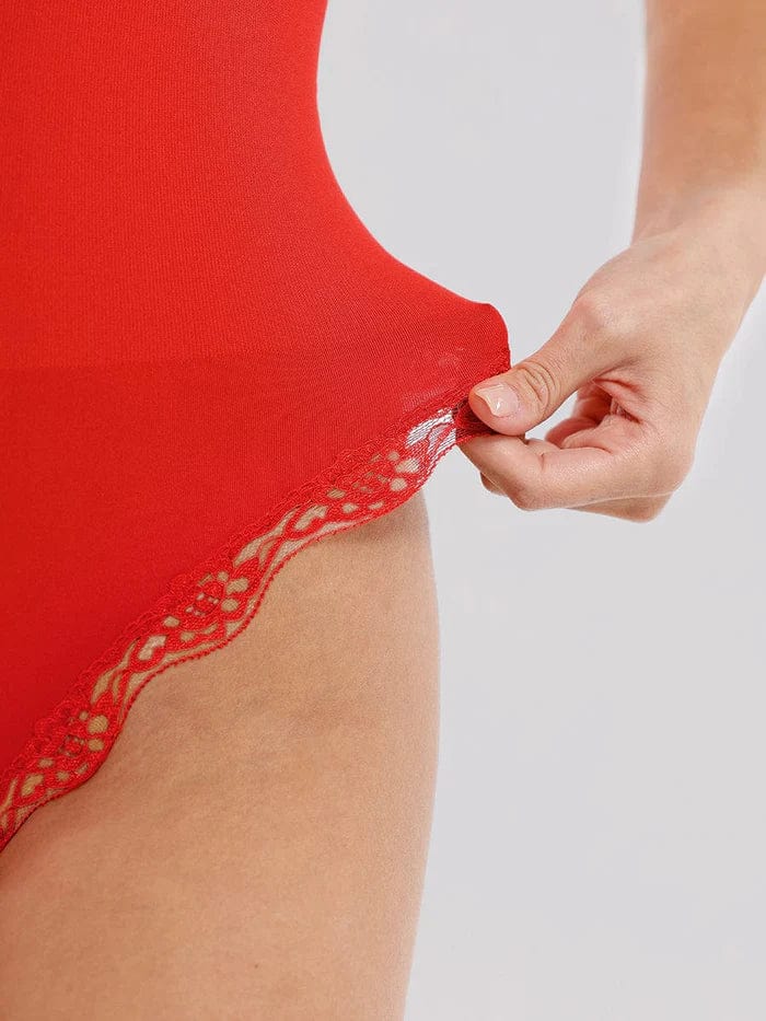 Seamless Lace Waist Slimming Shapewear Cami Bodysuit