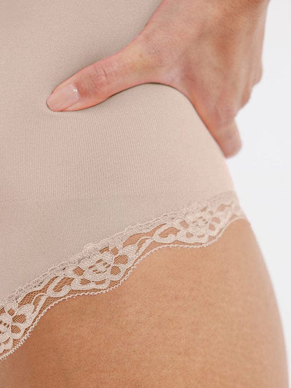 Seamless Lace Waist Slimming Shapewear Cami Bodysuit