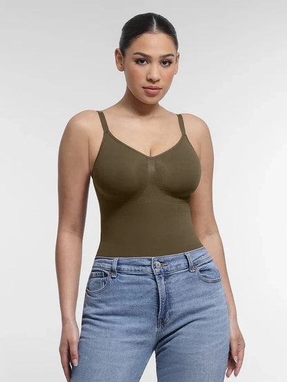 Seamless Shapewear Bodysuit with Tummy Control and Built-In Chest Support