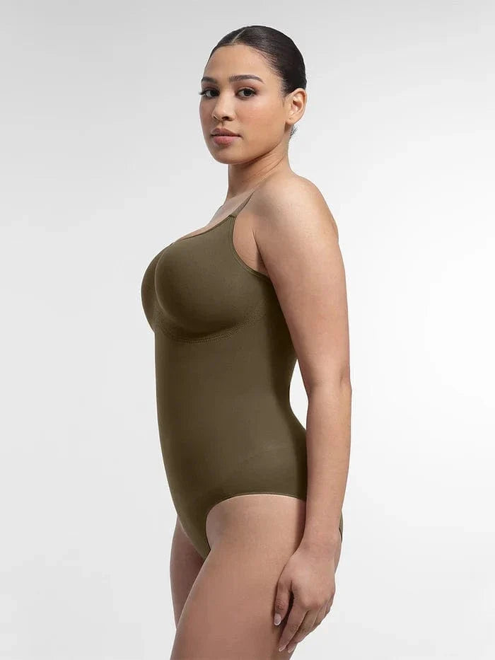 Seamless Shapewear Bodysuit with Tummy Control and Built-In Chest Support