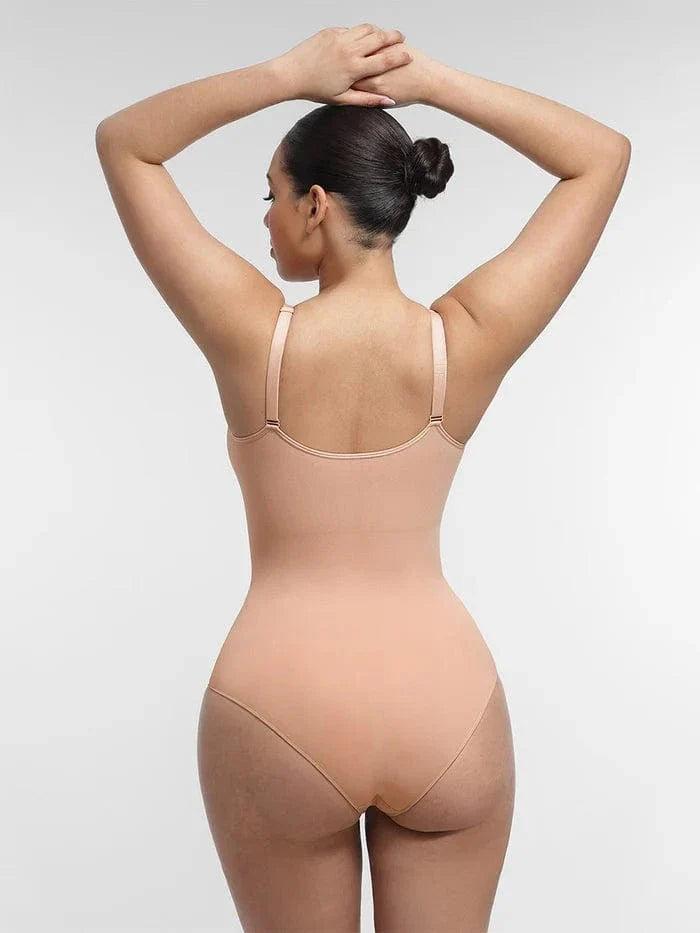 Seamless Shapewear Bodysuit with Tummy Control and Built-In Chest Support