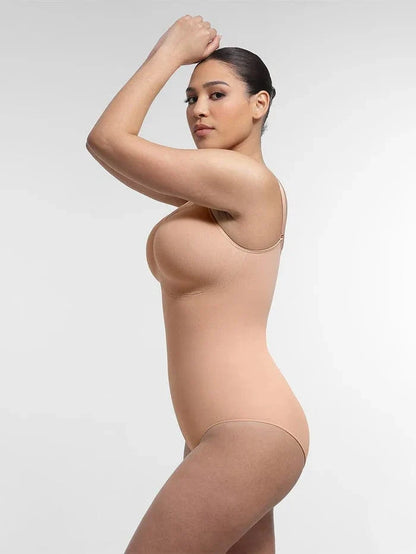 Seamless Shapewear Bodysuit with Tummy Control and Built-In Chest Support