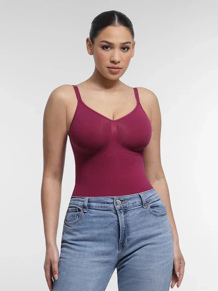 Seamless Shapewear Bodysuit with Tummy Control and Built-In Chest Support