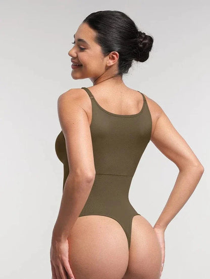 Seamless Tummy Control Shapewear Bodysuit with Built-In Bra and Removable Pads