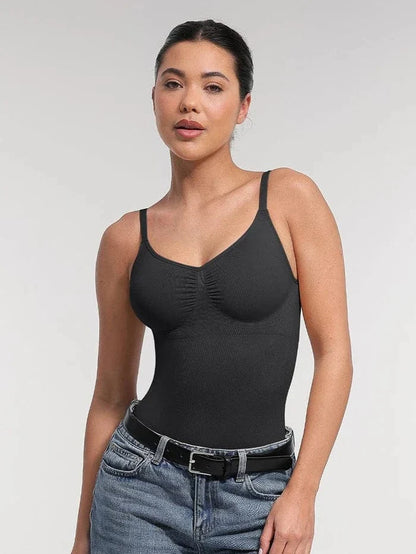 Seamless Tummy Control Shapewear Bodysuit with Built-In Bra and Removable Pads
