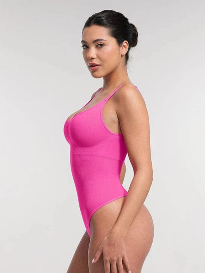 Seamless Tummy Control Shapewear Bodysuit with Built-In Bra and Removable Pads