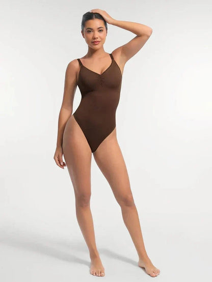 Seamless Waist & Tummy Control Shapewear Bodysuit With Built-In Bra