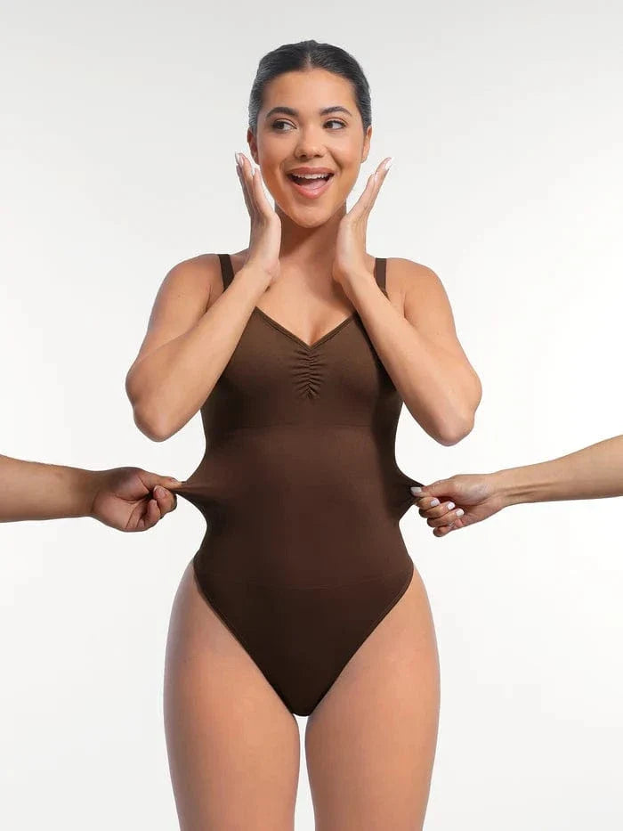 Seamless Waist & Tummy Control Shapewear Bodysuit With Built-In Bra