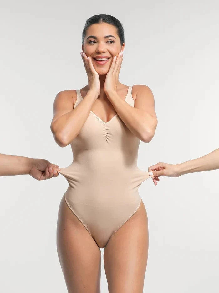 Seamless Waist & Tummy Control Shapewear Bodysuit With Built-In Bra
