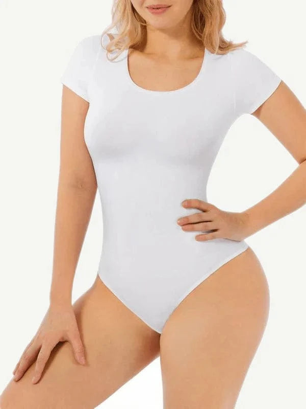 Short Sleeve Round Neck One Piece Sculpting Shapewear Bodysuit